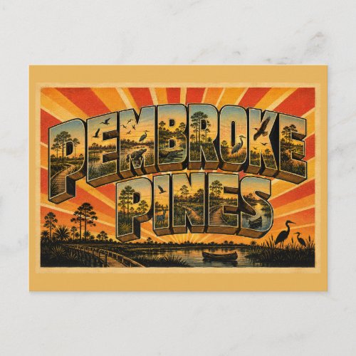 Pembroke Pines Florida Wetland Boardwalk Wildlife Postcard