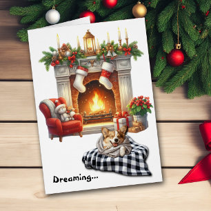 Pembroke Welsch Corgi Dog Dreaming of Christmas Cards
