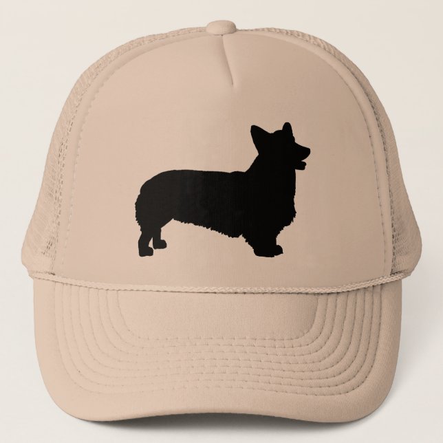 Pembroke Welsh Corgi (black) Trucker Hat (Front)