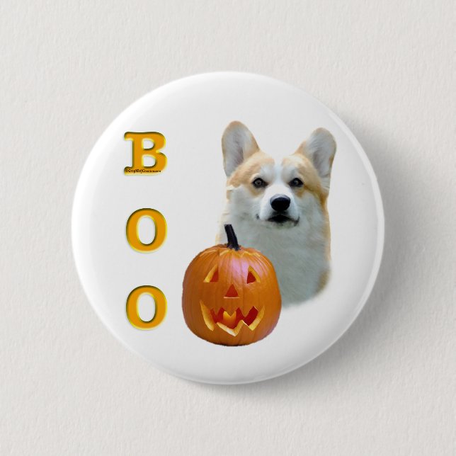 Pembroke Welsh Corgi Boo Button (Front)