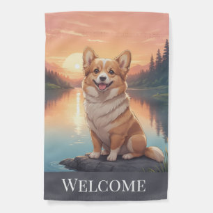 Pembroke Welsh Corgi by Lake Garden Flag