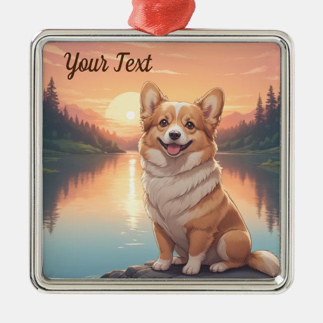 Pembroke Welsh Corgi by Lake Metal Ornament (Front)