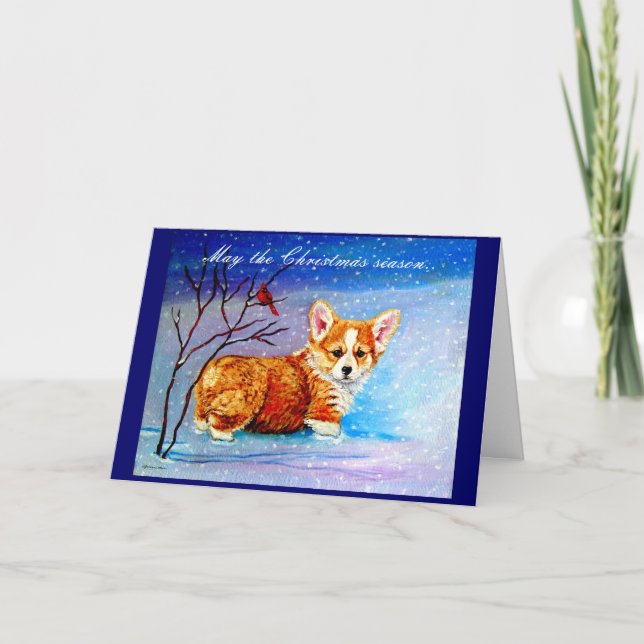 Pembroke Welsh Corgi Christmas Card (Front)