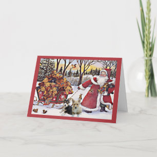 Pembroke Welsh Corgi Christmas Card Santa Bears