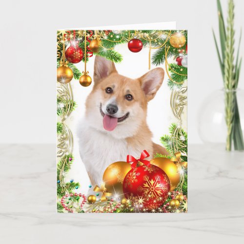 Pembroke Welsh Corgi Christmas Holiday Card