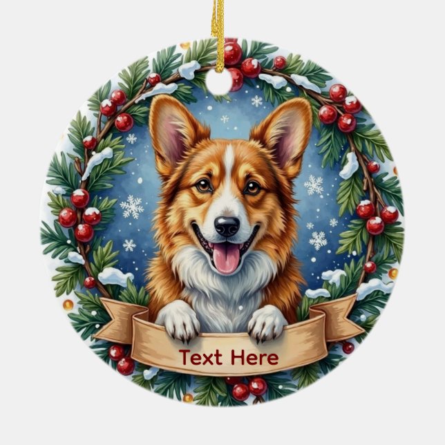 Pembroke Welsh Corgi Christmas Ornament (Back)