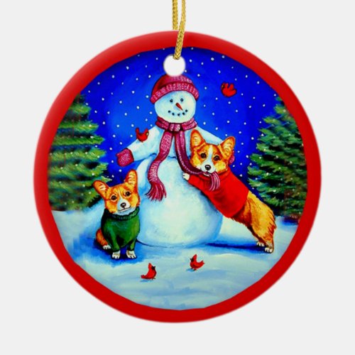 Pembroke Welsh Corgi Circle Ornament