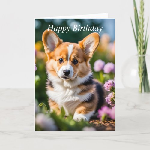 Pembroke Welsh Corgi custom birthday card