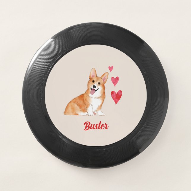 Pembroke Welsh Corgi Customizable Pet Name Wham-O Frisbee (Front)
