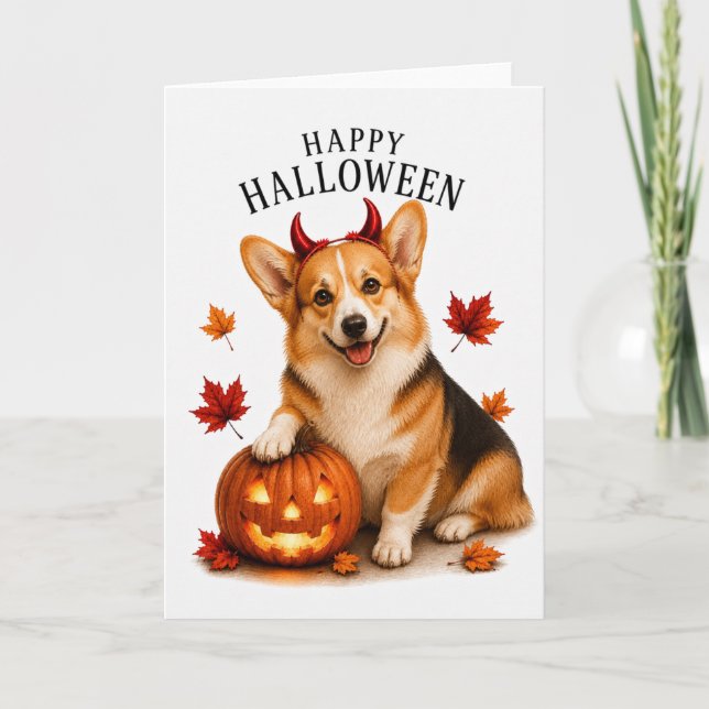 Pembroke Welsh Corgi Devil Dog Card (Front)