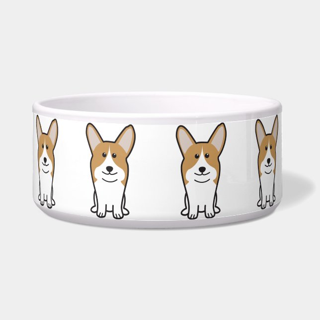 Pembroke Welsh Corgi Dog Cartoon Bowl (Front)