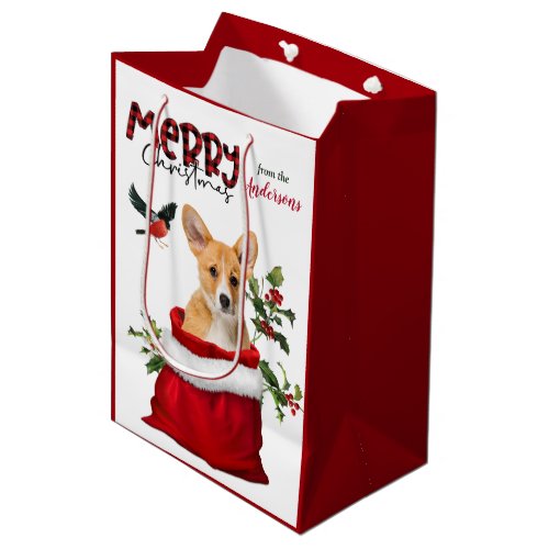 Pembroke Welsh Corgi Dog Christmas Medium Gift Bag