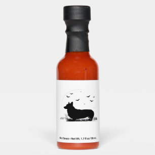 Pembroke Welsh Corgi Dog � Halloween Moon Silhouet Hot Sauces