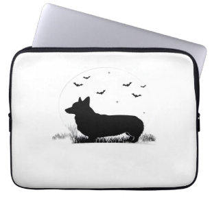 Pembroke Welsh Corgi Dog – Halloween Moon Silhouet Laptop Sleeve