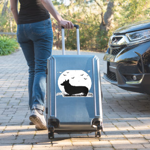 Pembroke Welsh Corgi Dog � Halloween Moon Silhouet Sticker