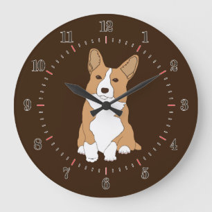 Pembroke Welsh Corgi Dog Large Clock