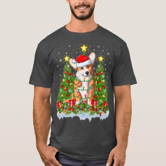 Pembroke Welsh Corgi Dog Lighting Xmas Tree Corgi T-Shirt