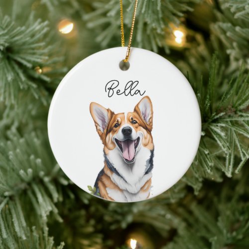 Pembroke Welsh Corgi Dog Pet Holiday Christmas Ceramic Ornament