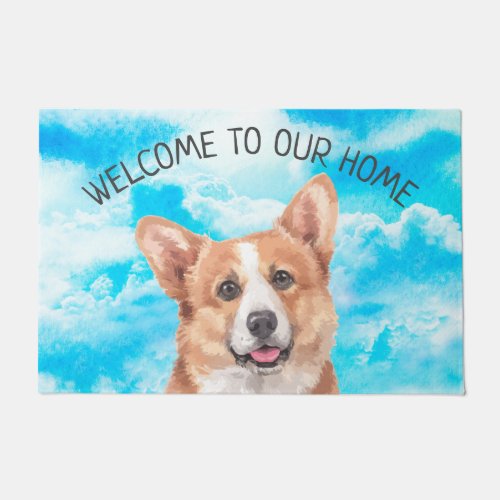 Pembroke Welsh Corgi Dog Pet Watercolor Doormat