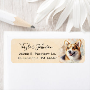 Pembroke Welsh Corgi Dog Return Address Label