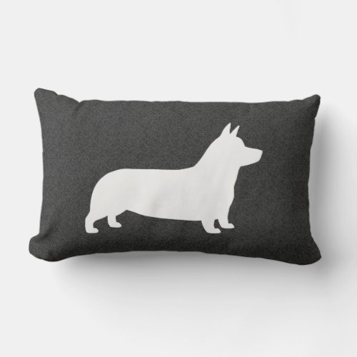 Pembroke Welsh Corgi Dog Silhouette Lumbar Pillow