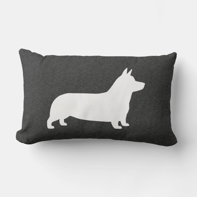 Pembroke Welsh Corgi Dog Silhouette Lumbar Pillow (Front)