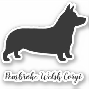 Pembroke Welsh Corgi Dog Silhouette Vinyl Sticker