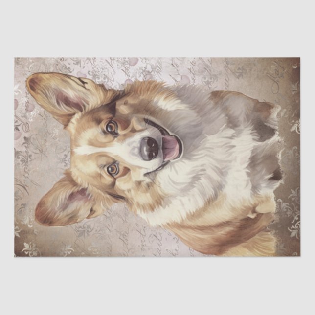 Pembroke Welsh Corgi Dog Tissue Paper (Front)