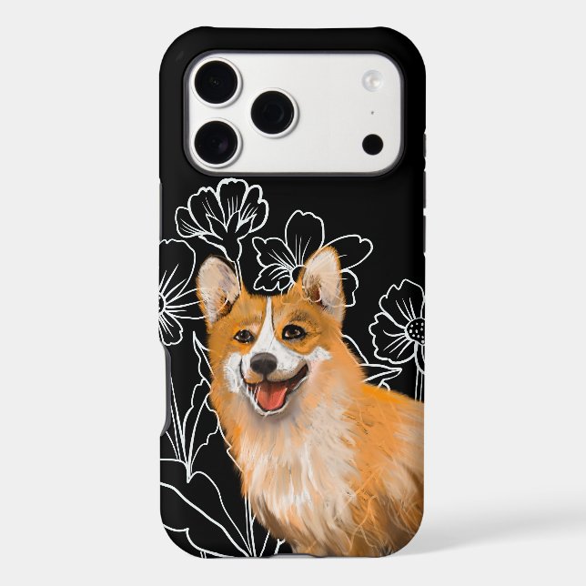 Pembroke Welsh Corgi Drawing iPhone Case (Back)