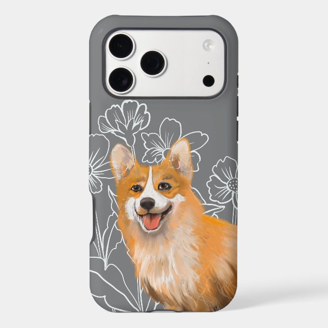 Pembroke Welsh Corgi Drawing iPhone Case (Back)