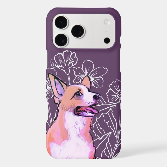 Pembroke Welsh Corgi Drawing iPhone Case (Back)