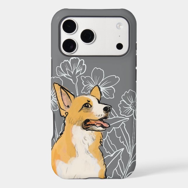Pembroke Welsh Corgi Drawing iPhone Case (Back)