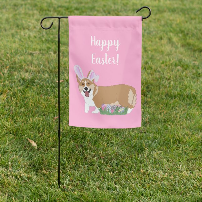 Pembroke Welsh Corgi Easter  Garden Flag (In SItu)