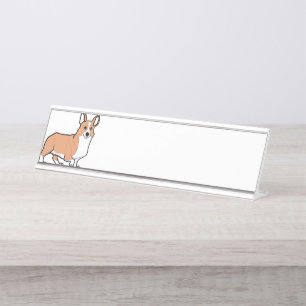 pembroke welsh corgi fawn cartoon desk name plate