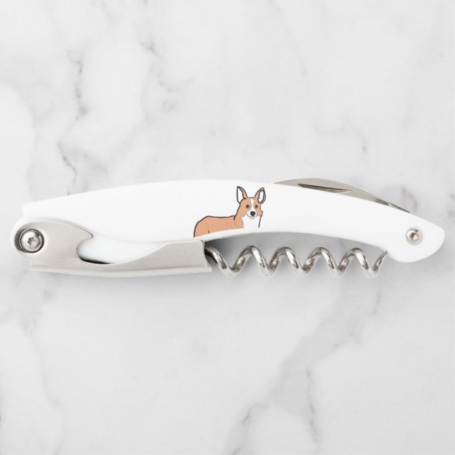 pembroke welsh corgi fawn cartoon waiter's corkscrew (Front)