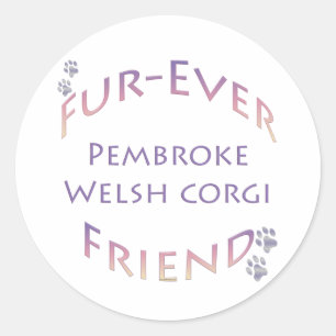 Pembroke Welsh Corgi Furever Classic Round Sticker
