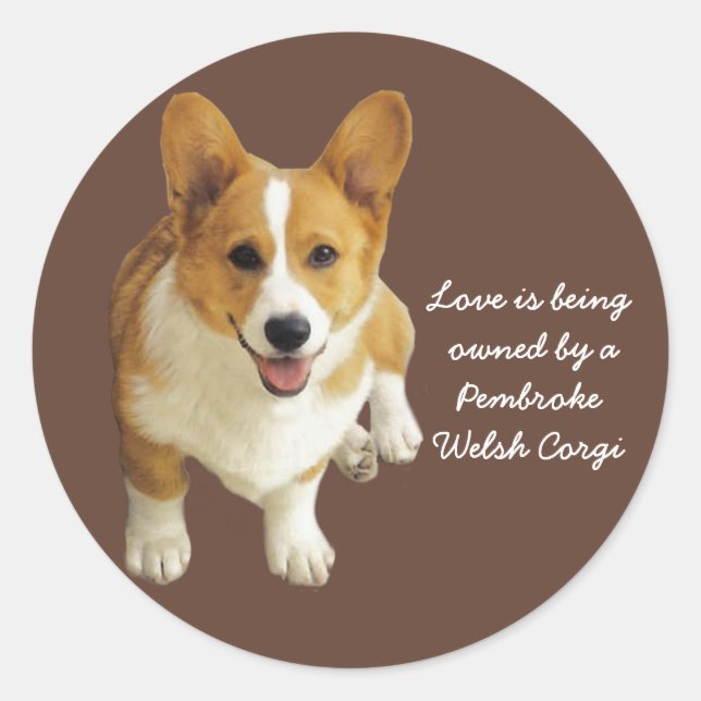 Pembroke Welsh Corgi Happy Sticker (Front)
