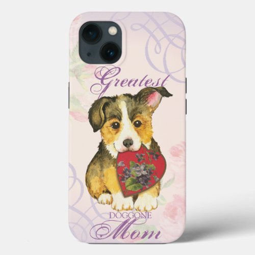 Pembroke Welsh Corgi Heart Mom iPhone 13 Case