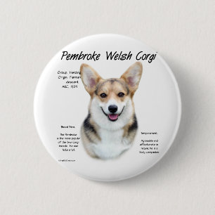 Pembroke Welsh Corgi History Design Button
