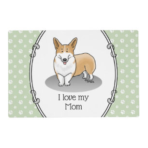 Pembroke Welsh Corgi Mom Kid (red 1) Dog Mom Cute Placemat