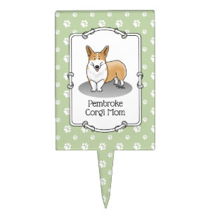 Pembroke Welsh Corgi Mom (red 1) Dog Mom Cute Cake Topper