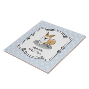 Pembroke Welsh Corgi Mom (red 1) Dog Mom Cute Ceramic Tile