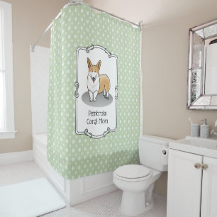 Pembroke Welsh Corgi Mom (red 1) Dog Mom Cute Shower Curtain