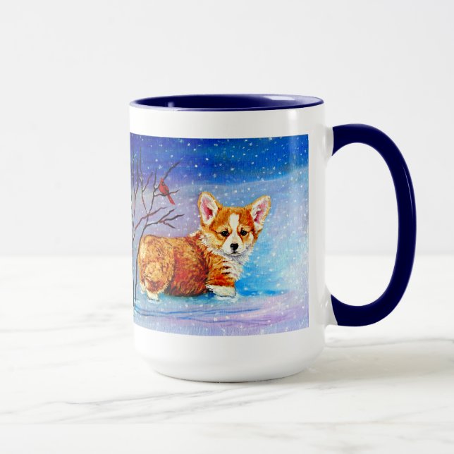 Pembroke  Welsh Corgi Mug Snow (Right)