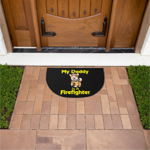 Pembroke Welsh Corgi My daddy Is A Firefighter Doormat