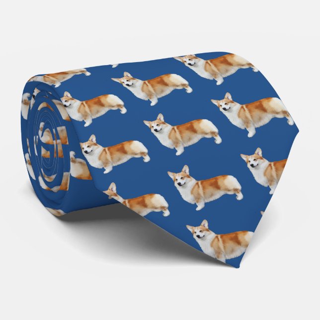 Pembroke Welsh Corgi Neck Tie (Rolled)