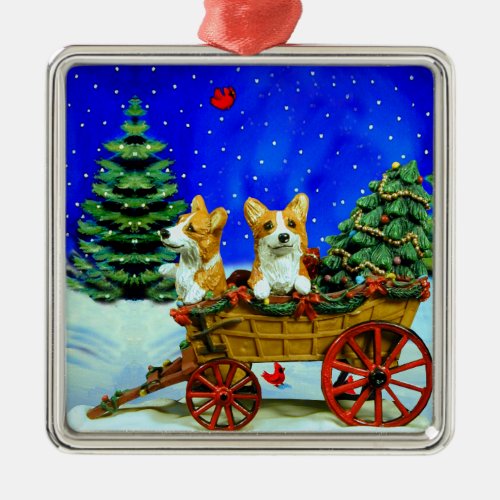 Pembroke Welsh Corgi Ornament Square Premium