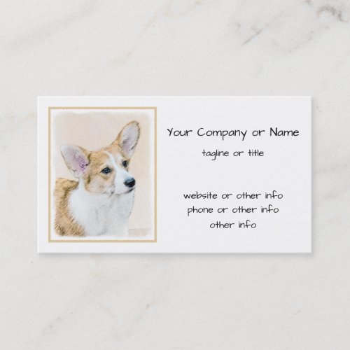 Pembroke Welsh Corgi Painting _ Original Dog Art Business Card