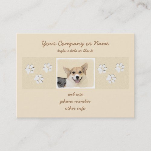 Pembroke Welsh Corgi Painting _ Original Dog Art Business Card