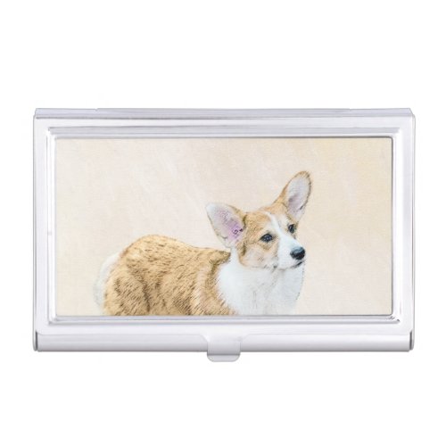 Pembroke Welsh Corgi Painting _ Original Dog Art Business Card Holder